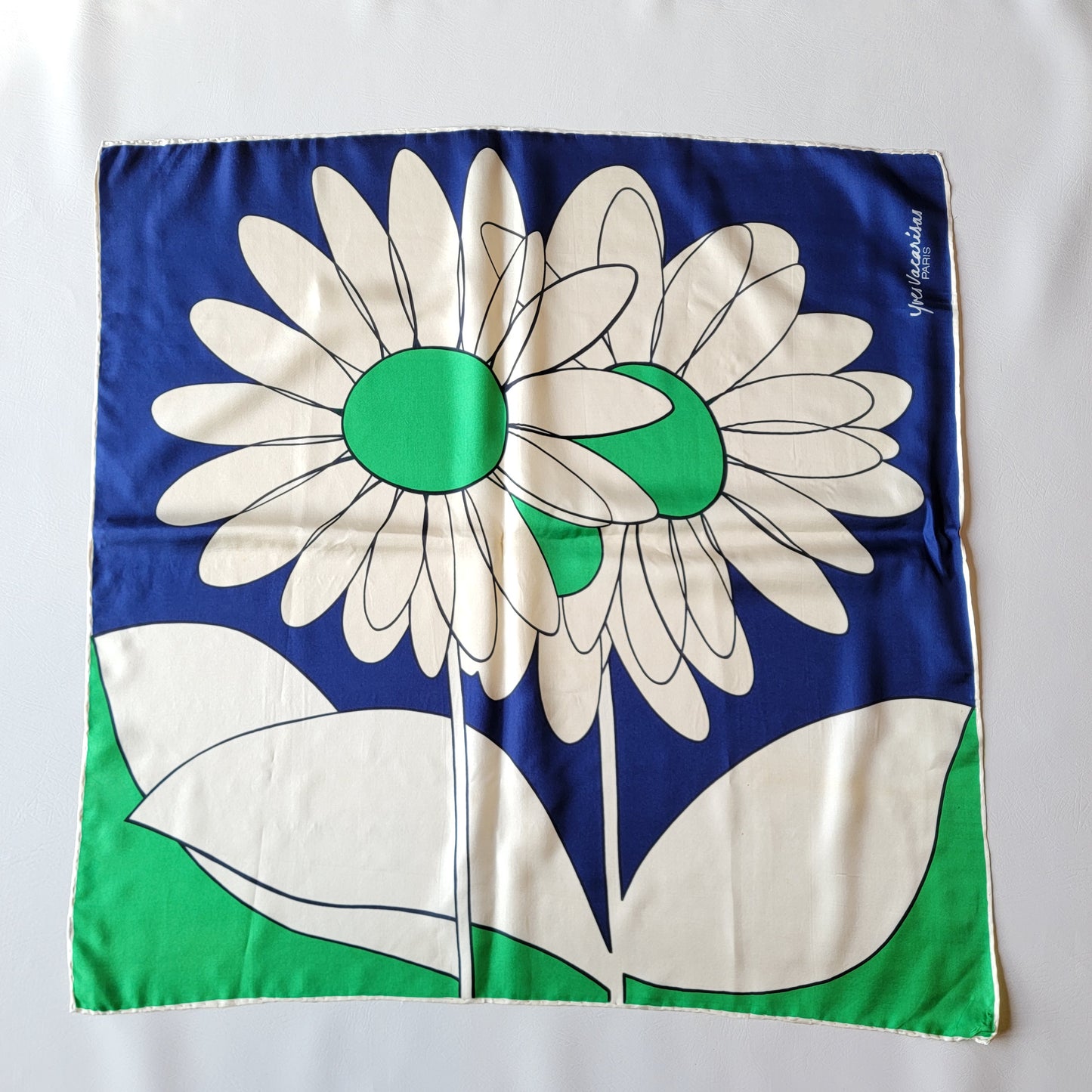 1960s Yves Vacarisas Paris Silk Scarf