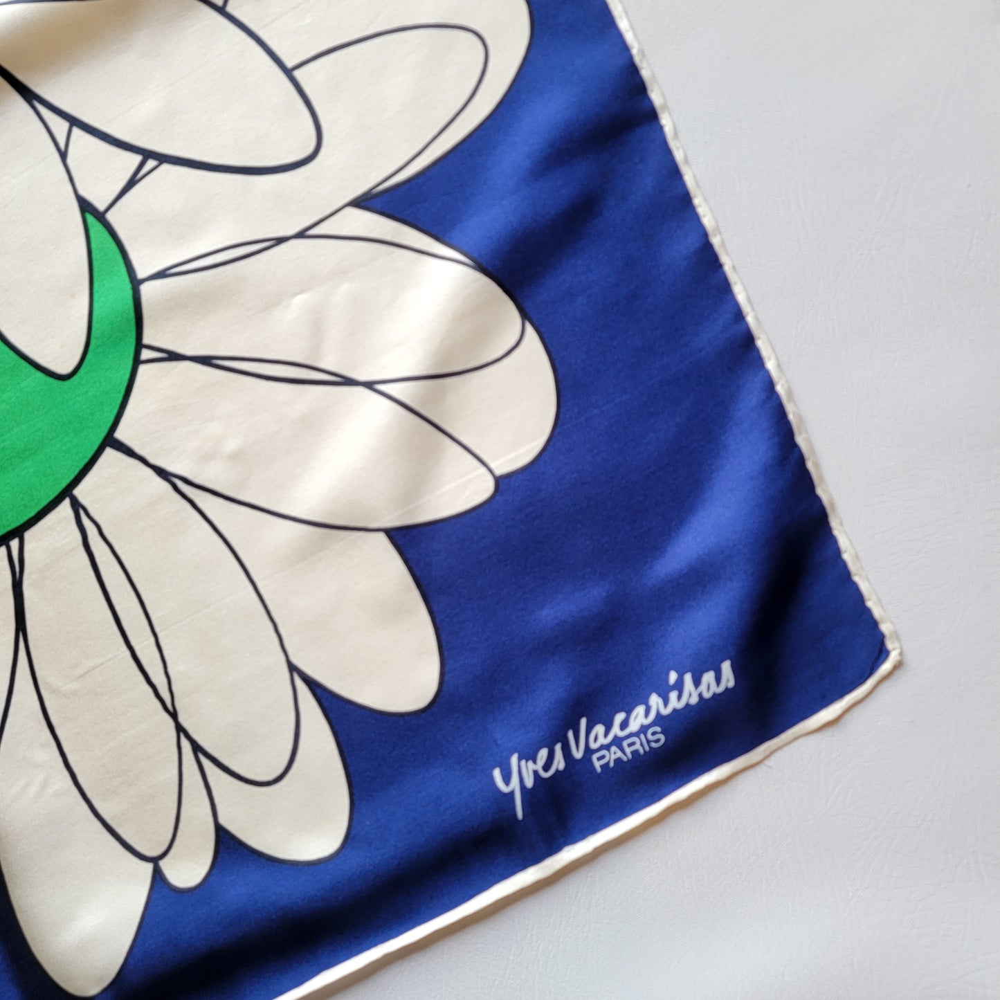 1960s Yves Vacarisas Paris Silk Scarf