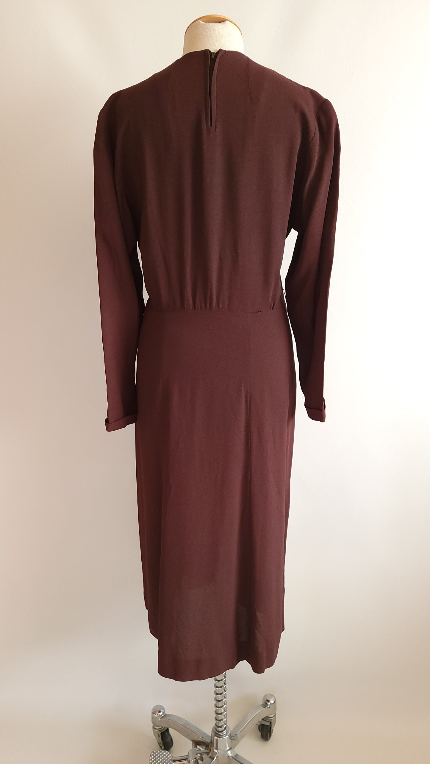 1940s Rayon Dress - Large