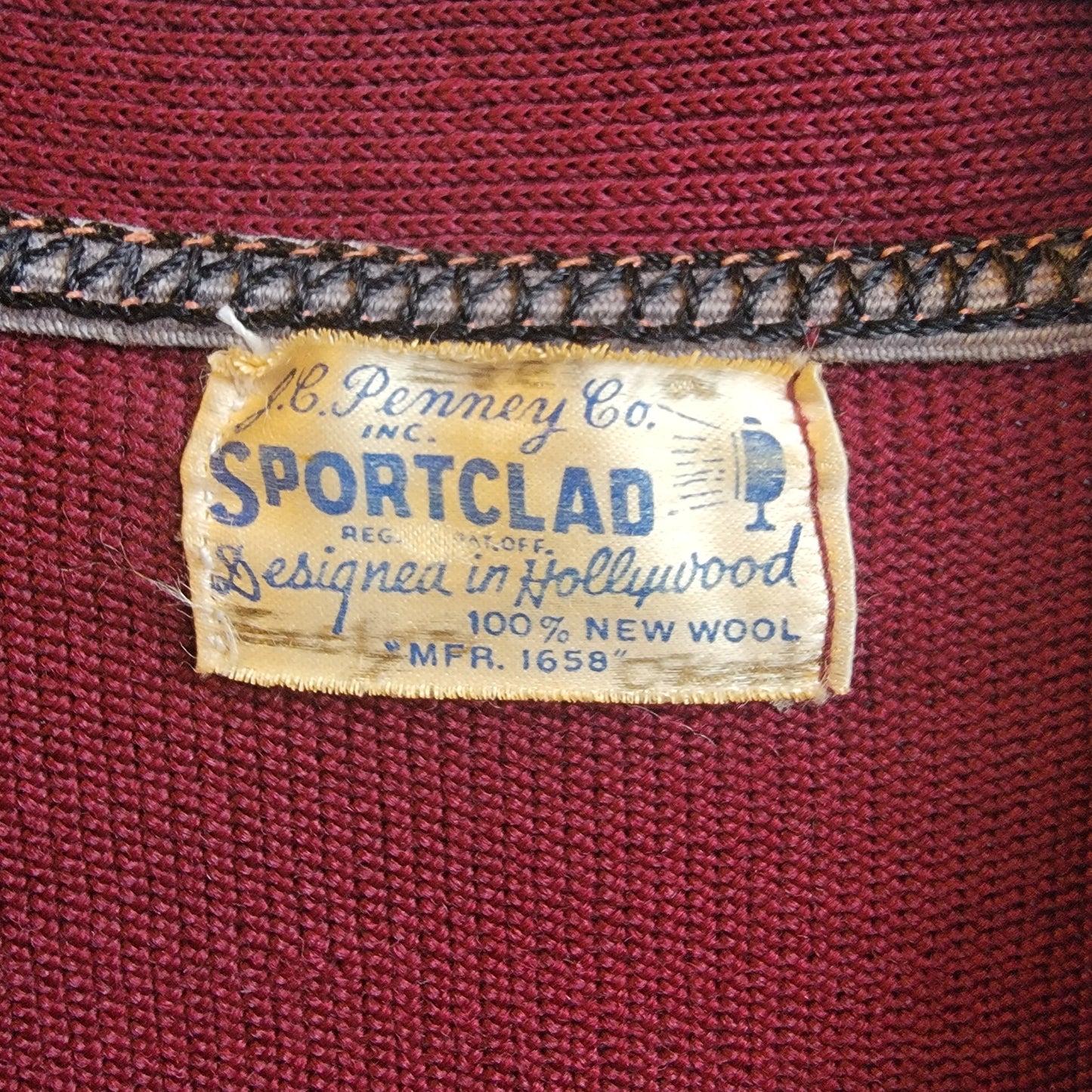 1940s J.C. Penney Co. Sportclad Wool Cardigan - S