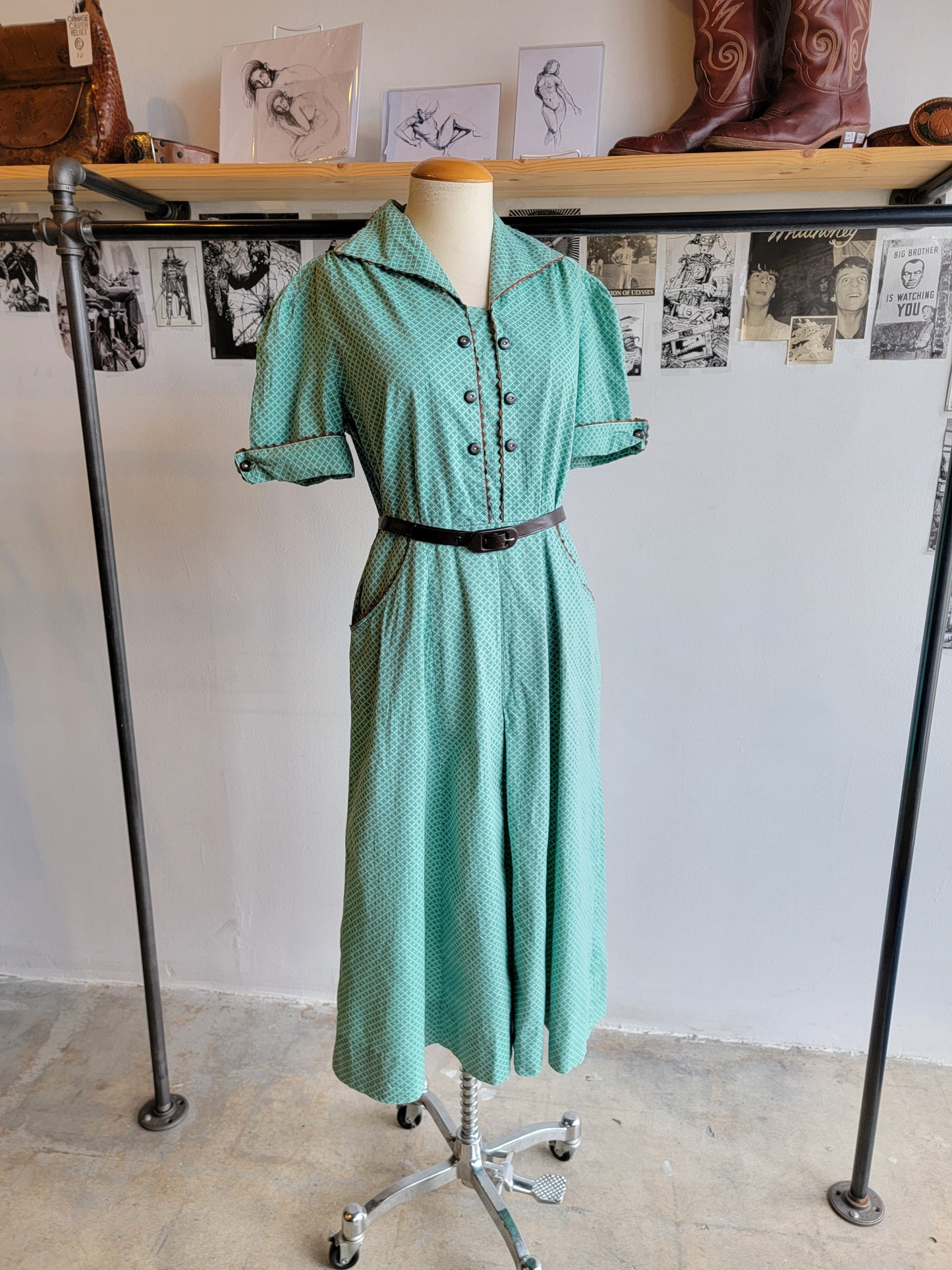 1940s Cotton Day Dress