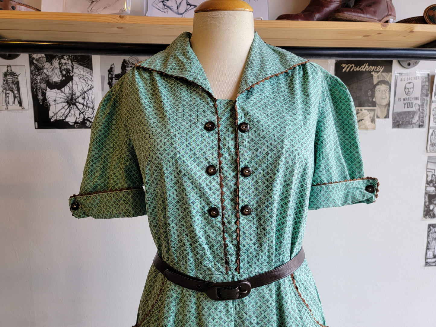 1940s Cotton Day Dress