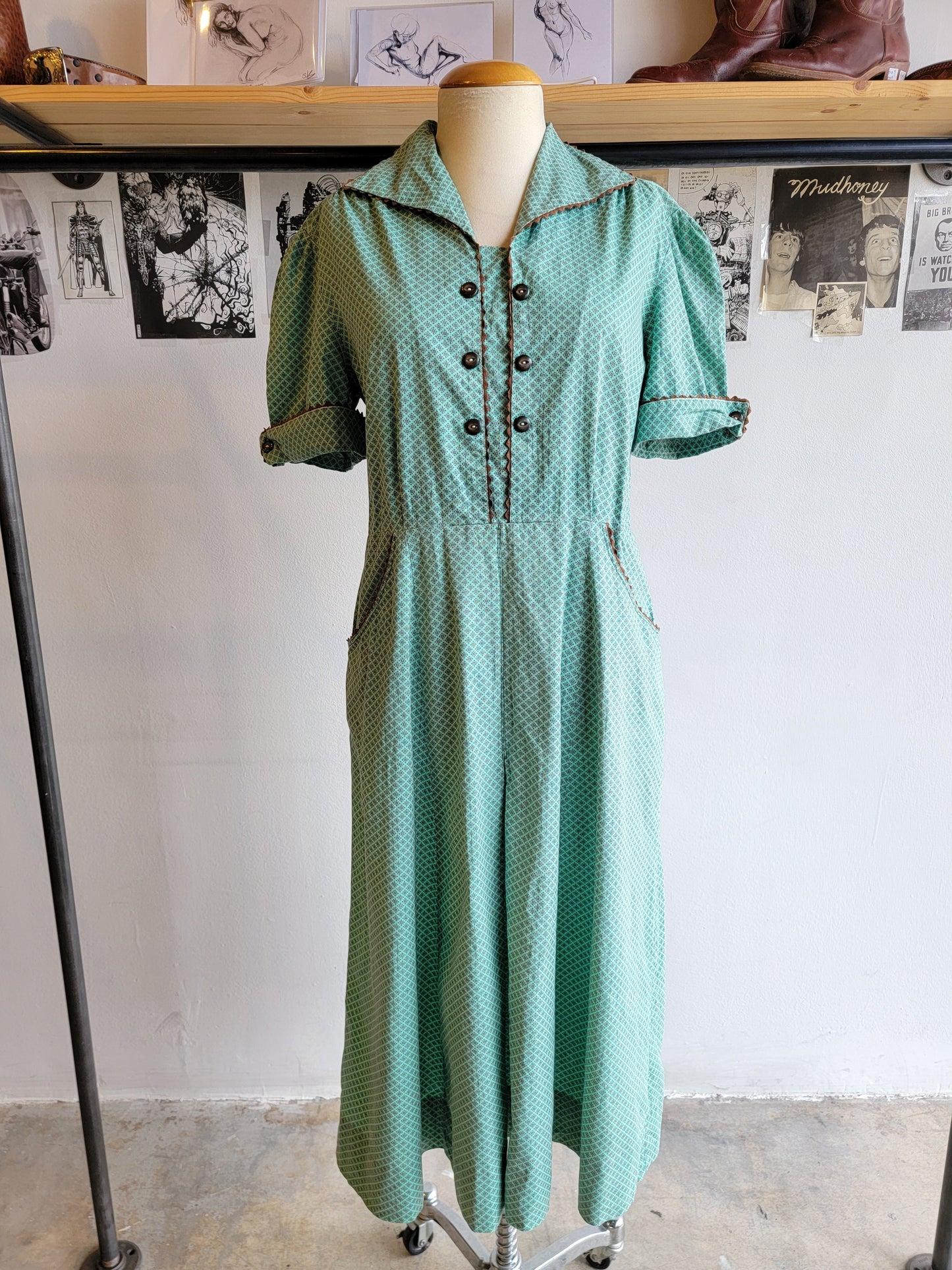 1940s Cotton Day Dress