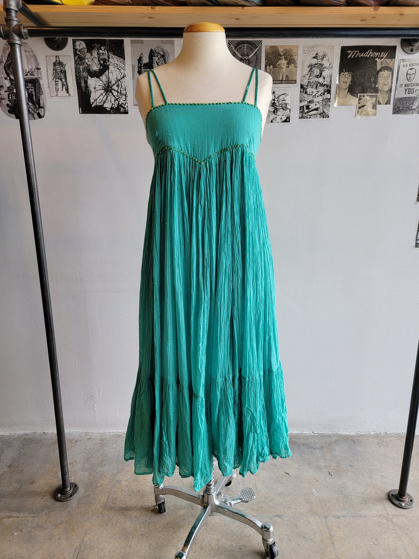 1970s Anokhi Cotton Gauze Dress