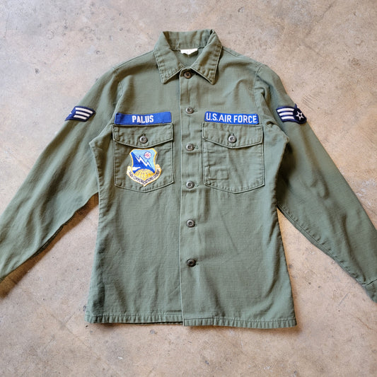 1970s US Army OG 107 Cotton Sateen Shirt