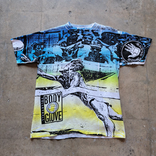 1990 Body Glove All Over Print T-shirt Size Large