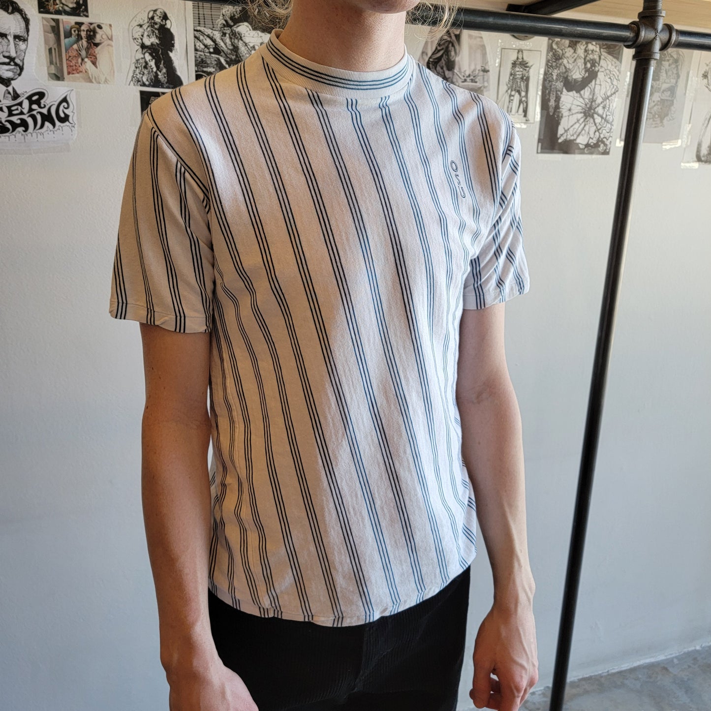 70's Champion Vertical Striped T-shirt -Small