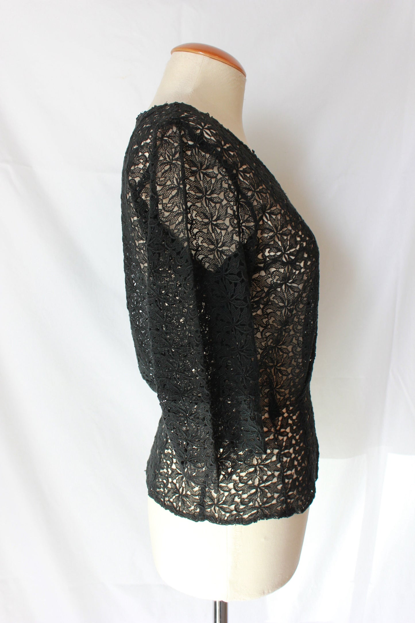 1950s Black Lace Blouse