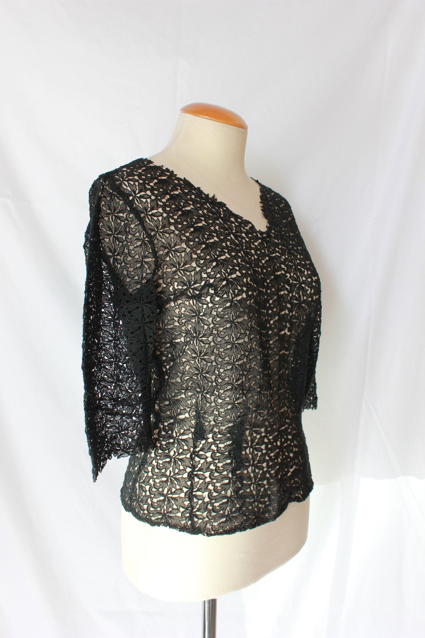 1950s Black Lace Blouse