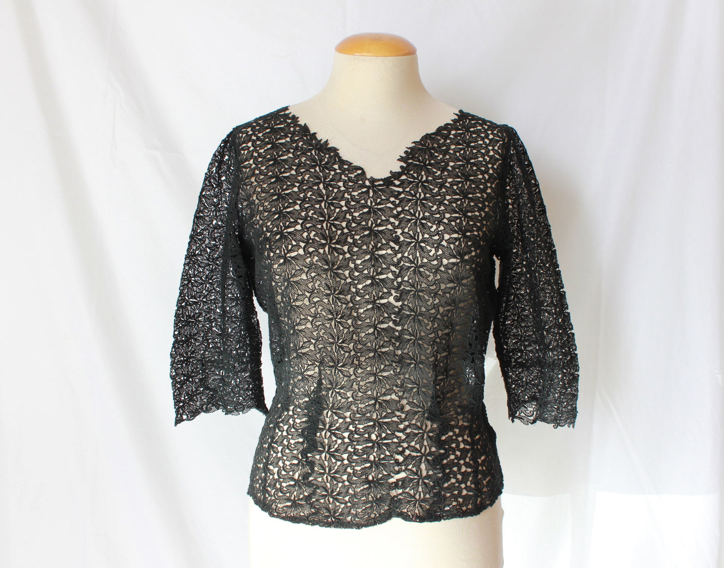 1950s Black Lace Blouse