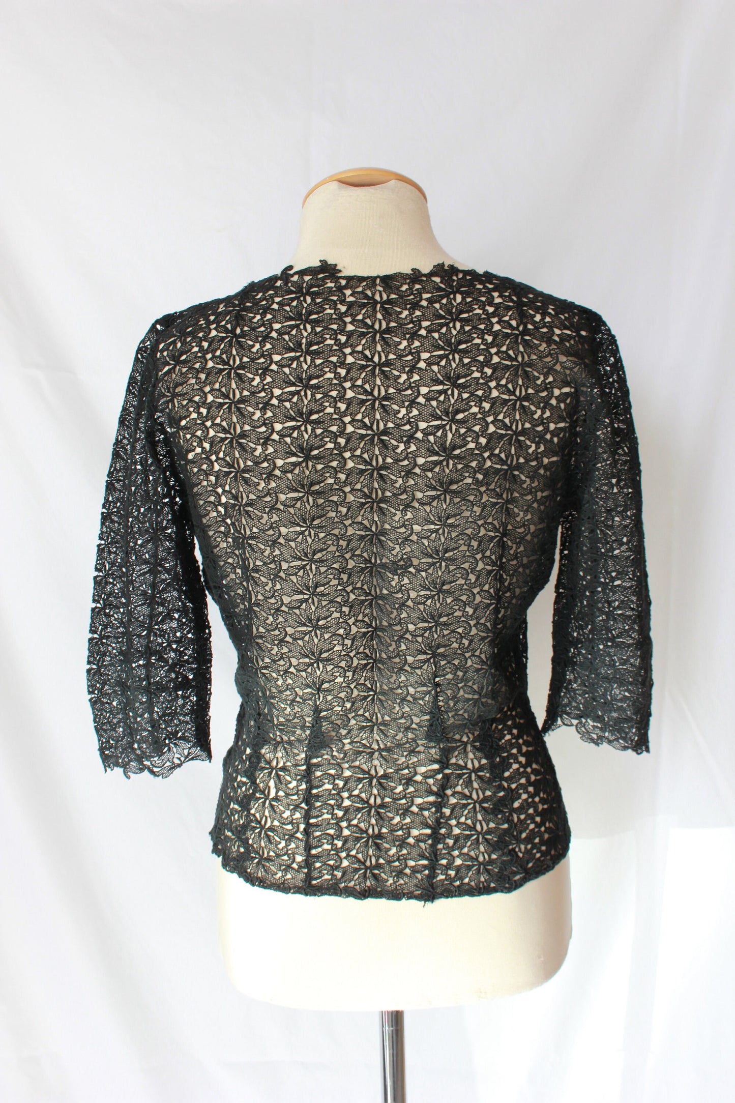 1950s Black Lace Blouse